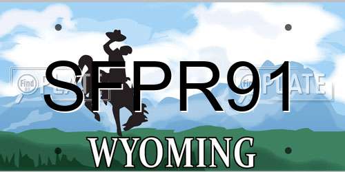SFPR91 Wyoming License Plate