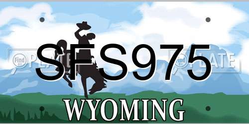 SFS975 Wyoming License Plate