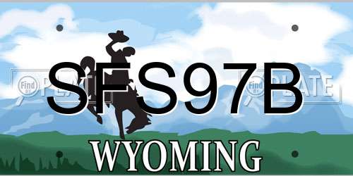 SFS97B Wyoming License Plate