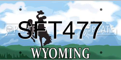 SFT477 Wyoming License Plate