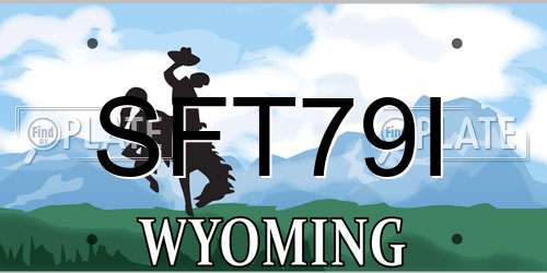 SFT79I Wyoming License Plate