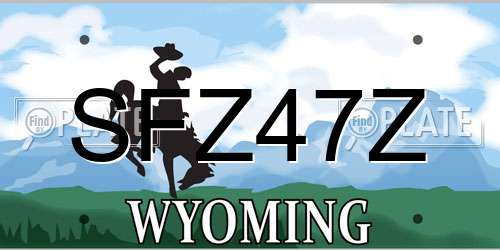 SFZ47Z Wyoming License Plate