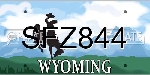 SFZ844 Wyoming License Plate