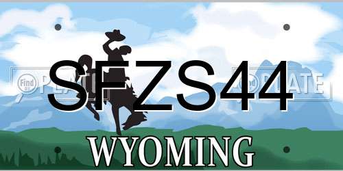 SFZS44 Wyoming License Plate