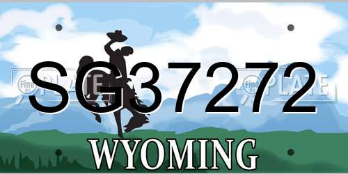 SG37272 Wyoming License Plate