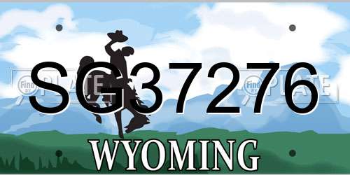 SG37276 Wyoming License Plate