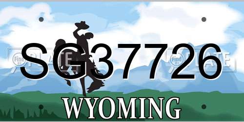 SG37726 Wyoming License Plate