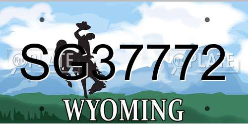 SG37772 Wyoming License Plate