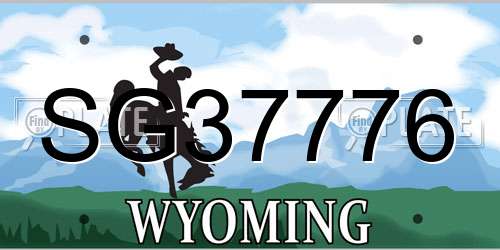 SG37776 Wyoming License Plate