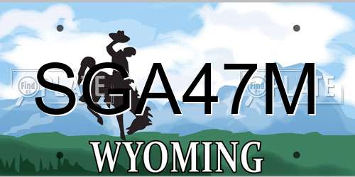 SGA47M Wyoming License Plate
