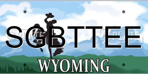 SGBTTEE Wyoming License Plate