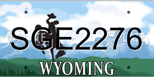 SGE2276 Wyoming License Plate