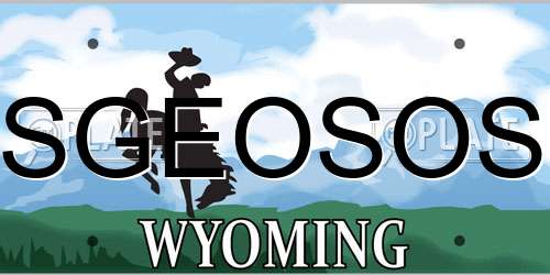 SGEOSOS Wyoming License Plate