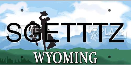 SGETTTZ Wyoming License Plate