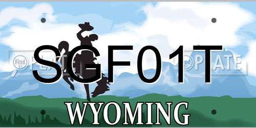 SGF01T Wyoming License Plate