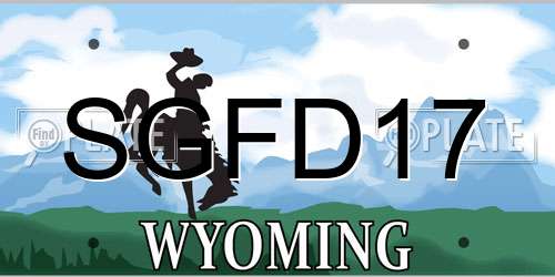 SGFD17 Wyoming License Plate
