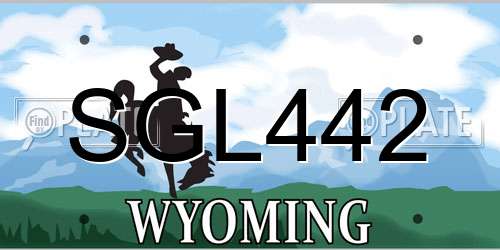 SGL442 Wyoming License Plate