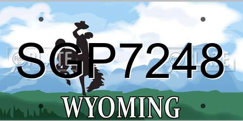 SGP7248 Wyoming License Plate