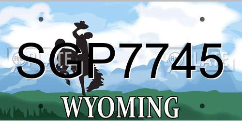 SGP7745 Wyoming License Plate