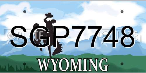 SGP7748 Wyoming License Plate