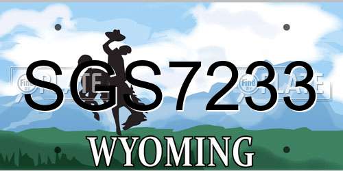 SGS7233 Wyoming License Plate