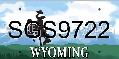 SGS9722 Wyoming License Plate