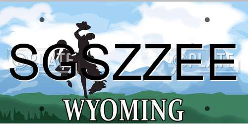 SGSZZEE Wyoming License Plate