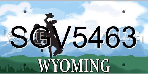 SGV5463 Wyoming License Plate
