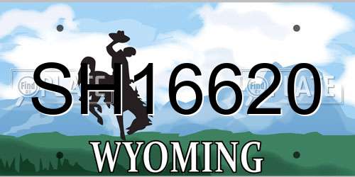 SH16620 Wyoming License Plate