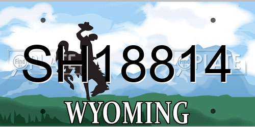 SH18814 Wyoming License Plate
