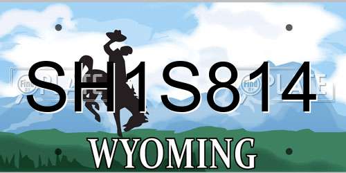SH1S814 Wyoming License Plate