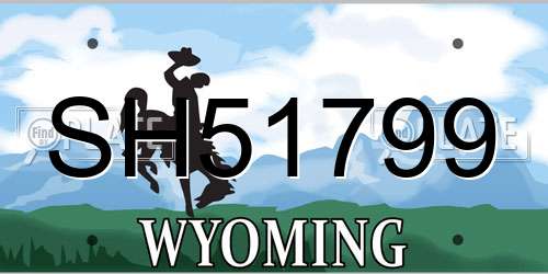 SH51799 Wyoming License Plate