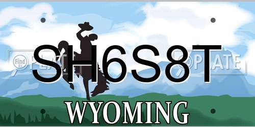 SH6S8T Wyoming License Plate