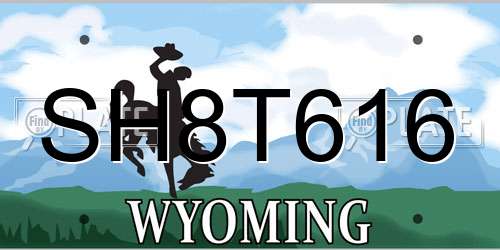 SH8T616 Wyoming License Plate