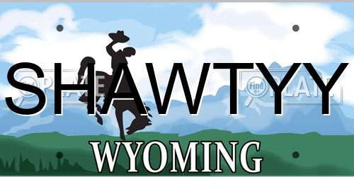SHAWTYY Wyoming License Plate