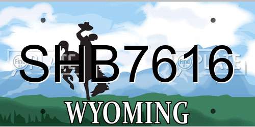 SHB7616 Wyoming License Plate