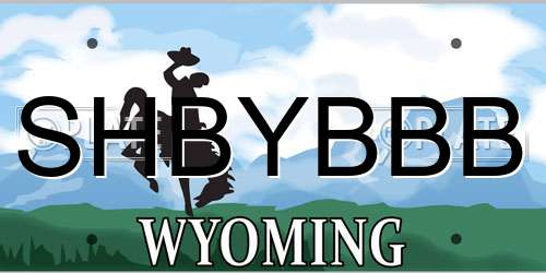 SHBYBBB Wyoming License Plate