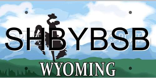 SHBYBSB Wyoming License Plate