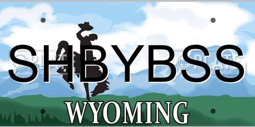 SHBYBSS Wyoming License Plate