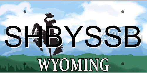 SHBYSSB Wyoming License Plate