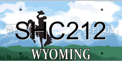SHC212 Wyoming License Plate