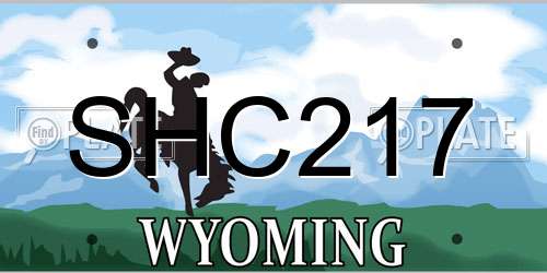 SHC217 Wyoming License Plate