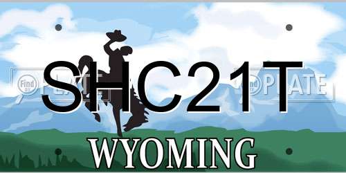 SHC21T Wyoming License Plate