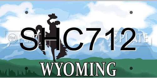 SHC712 Wyoming License Plate
