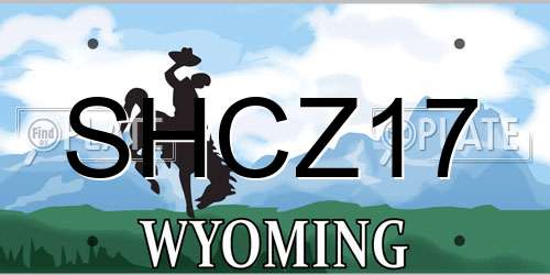 SHCZ17 Wyoming License Plate