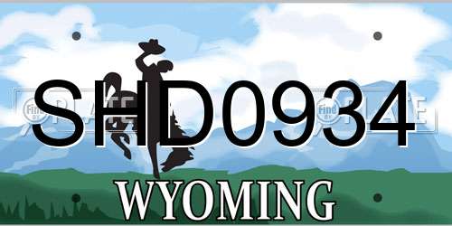 SHD0934 Wyoming License Plate