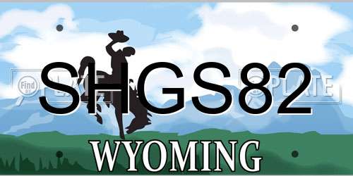 SHGS82 Wyoming License Plate