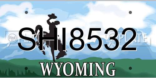 SHI8532 Wyoming License Plate