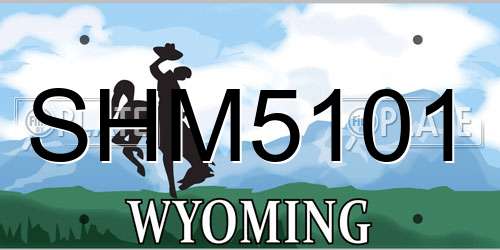 SHM5101 Wyoming License Plate