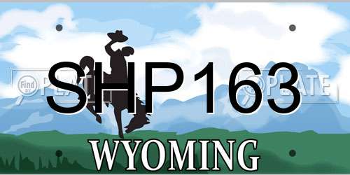 SHP163 Wyoming License Plate